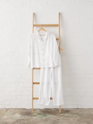 Classic White Linen Pyjama Set