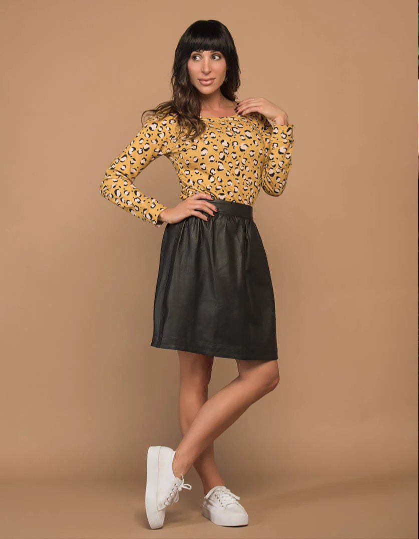 Phillipa Skirt in Leather - Image 4