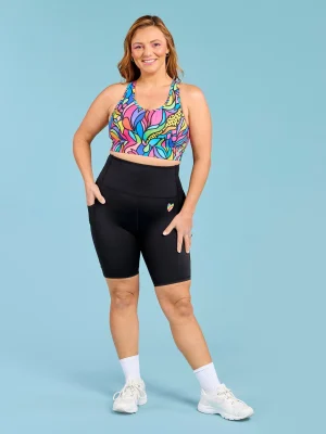 Rainbow at Heart Everyday Black Bike Shorts