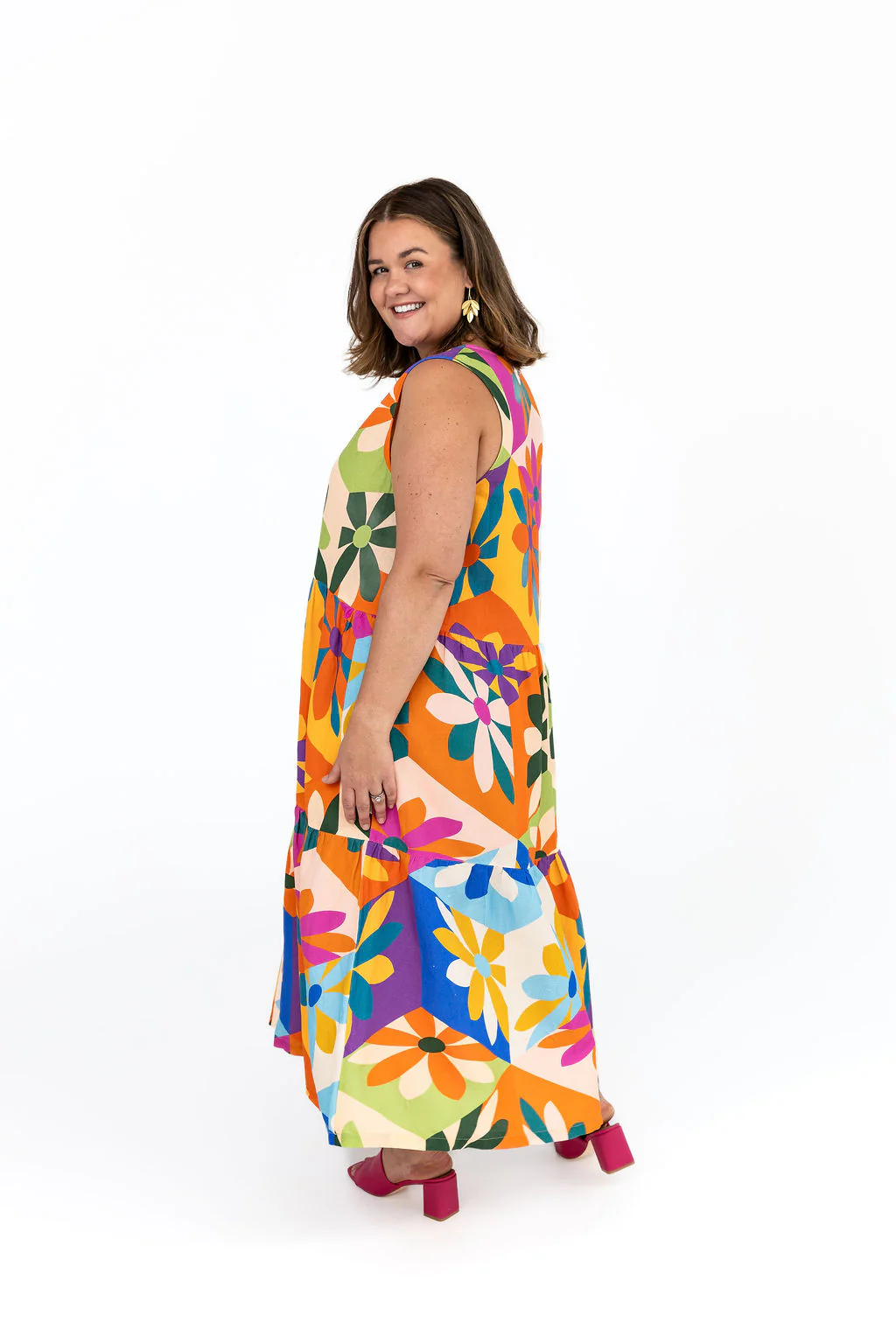 Harper Maternity Dress - Geometric Print - Image 3