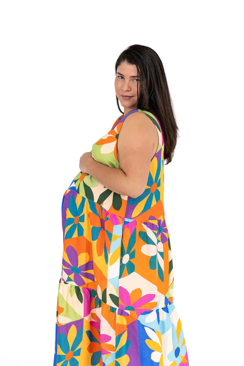 Harper Maternity Dress - Geometric Print - Image 5