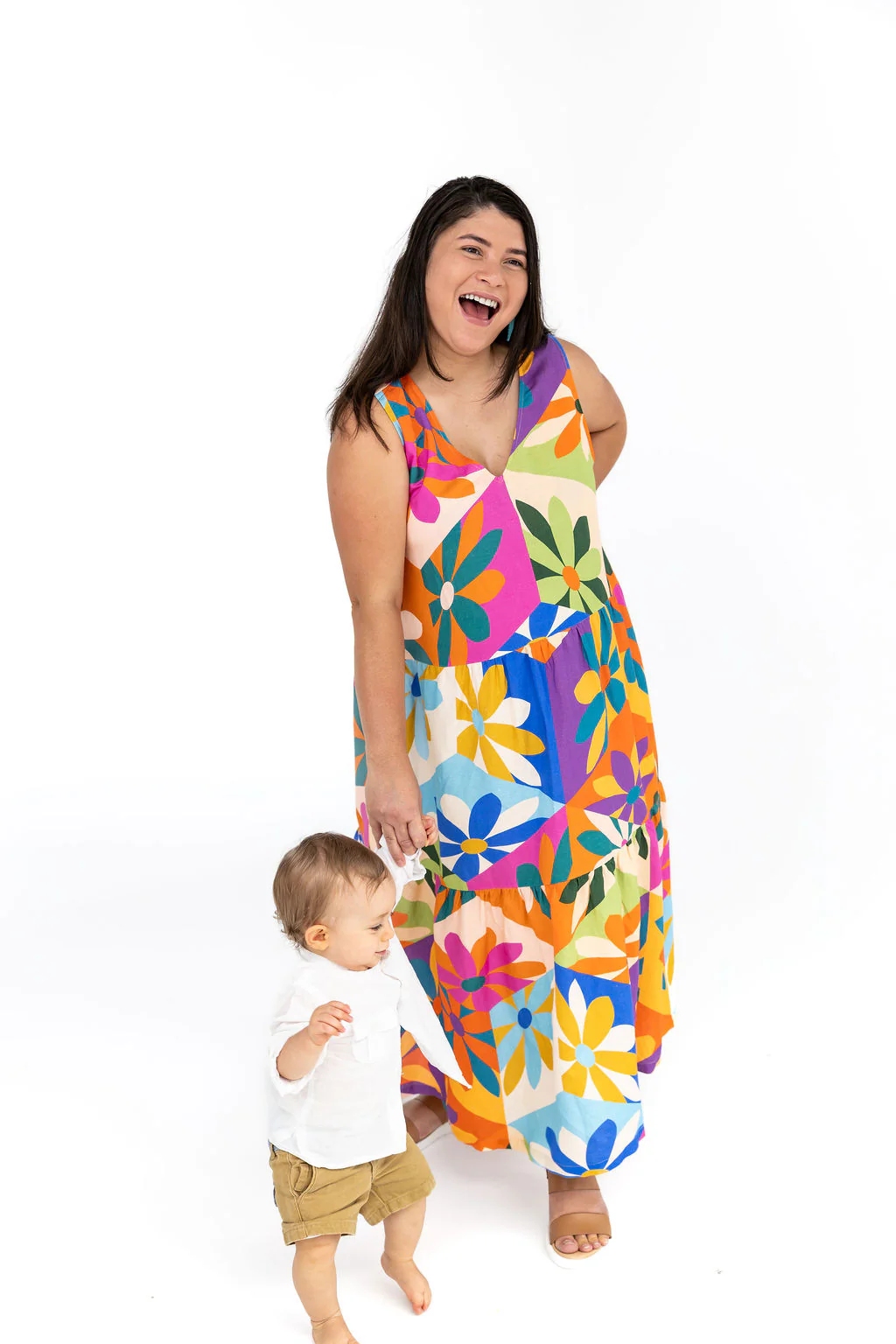 Harper Maternity Dress - Geometric Print - Image 7