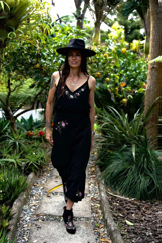 Midnight Rose Midi Skirt