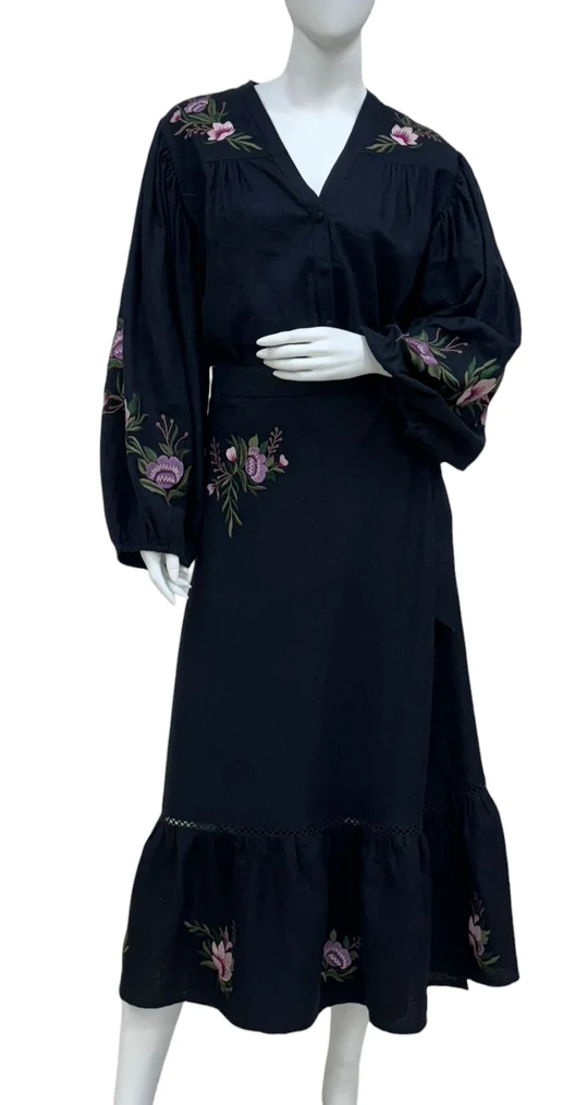 Midnight Rose Midi Skirt