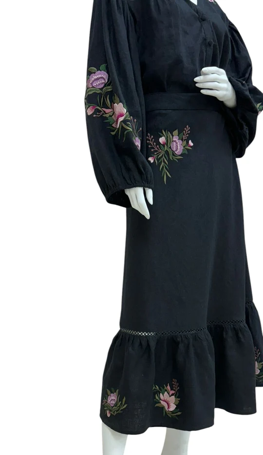 Midnight Rose Midi Skirt