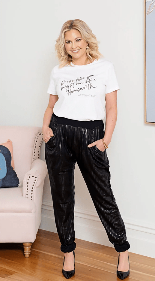 Applaud Black Nightowl Shimmering Pant