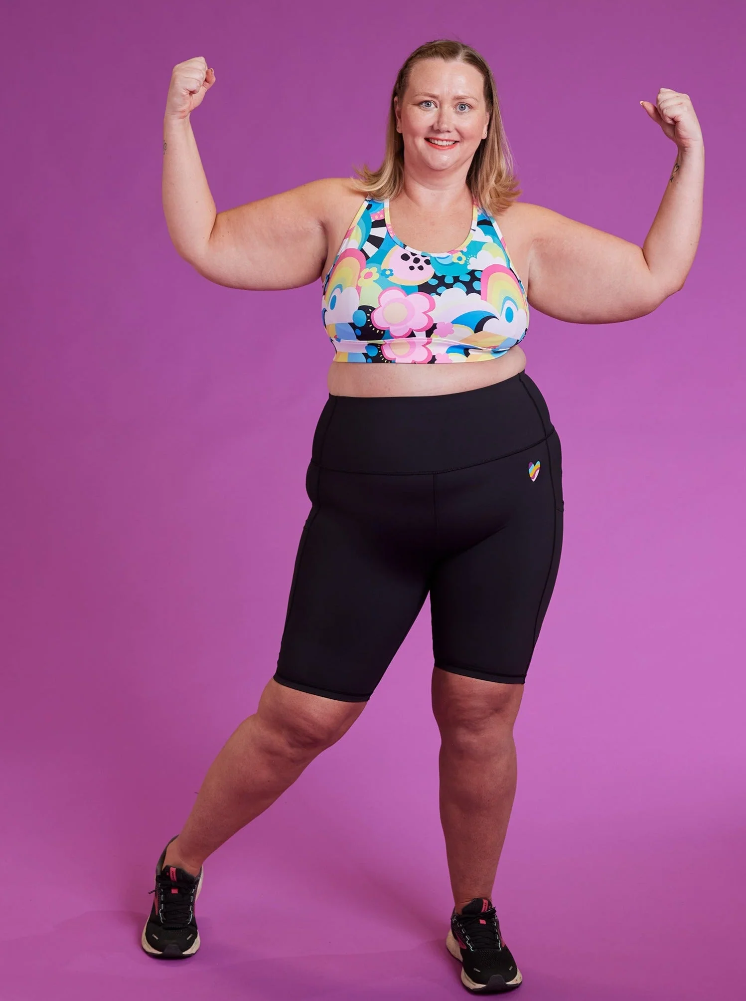 Rainbow at Heart Everyday Black Bike Shorts