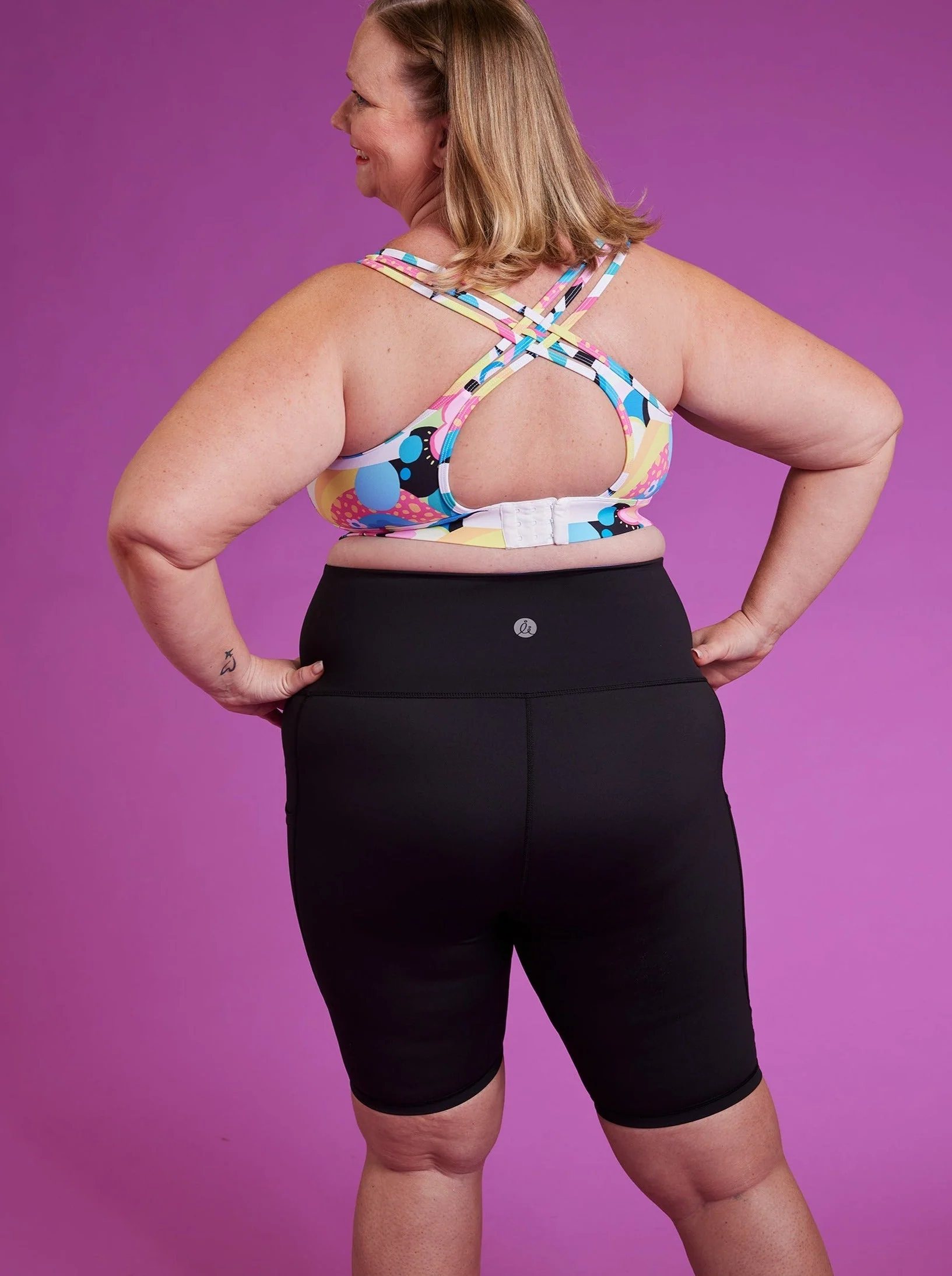 Rainbow at Heart Everyday Black Bike Shorts