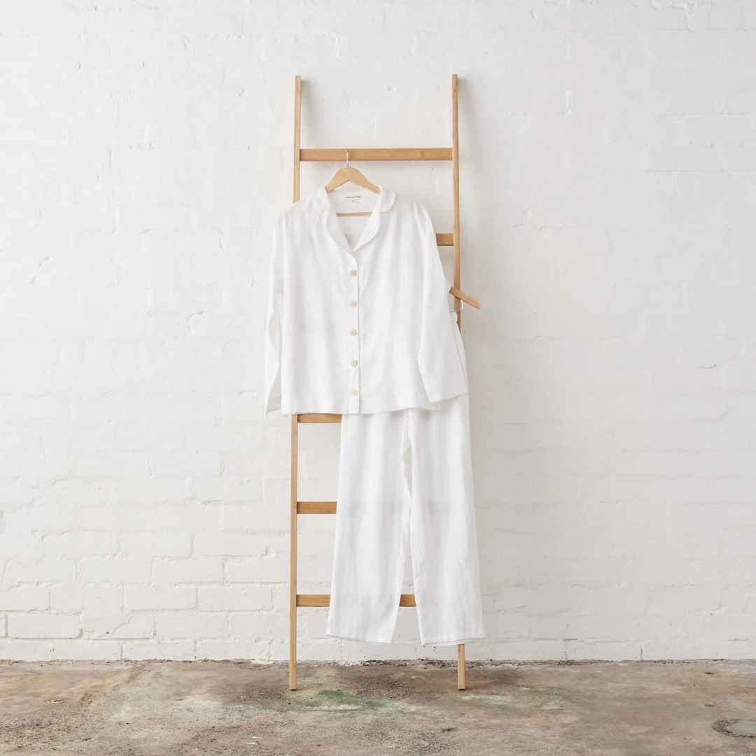 Classic White Linen Pyjama Set