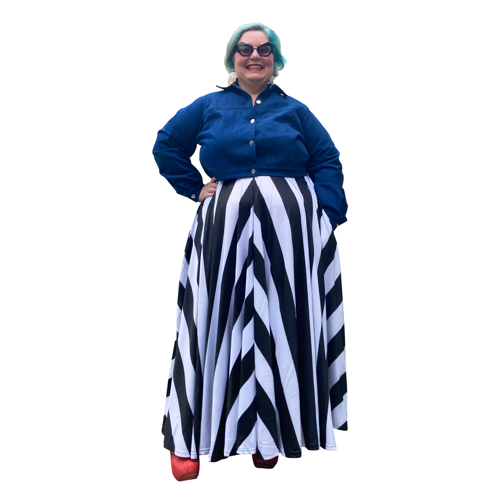 Custom Print Floor Length Maxi Skirt
