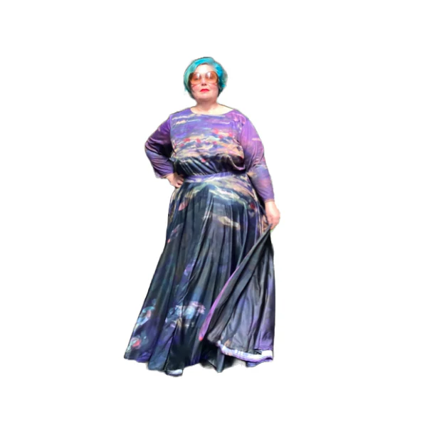 Custom Print Floor Length Maxi Skirt